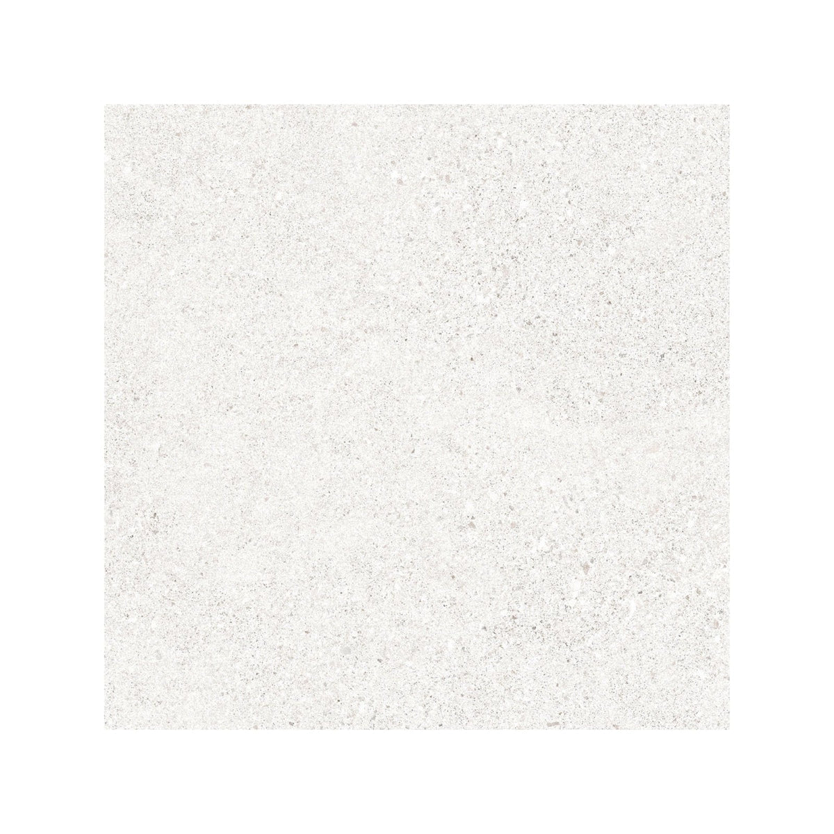 Piazza white 60 x 60cm white textured tile with subtle gray speckles for flooring and wall applications
