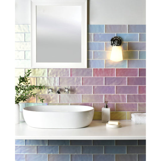 Pink Frost Brick Radiance Wall Tile