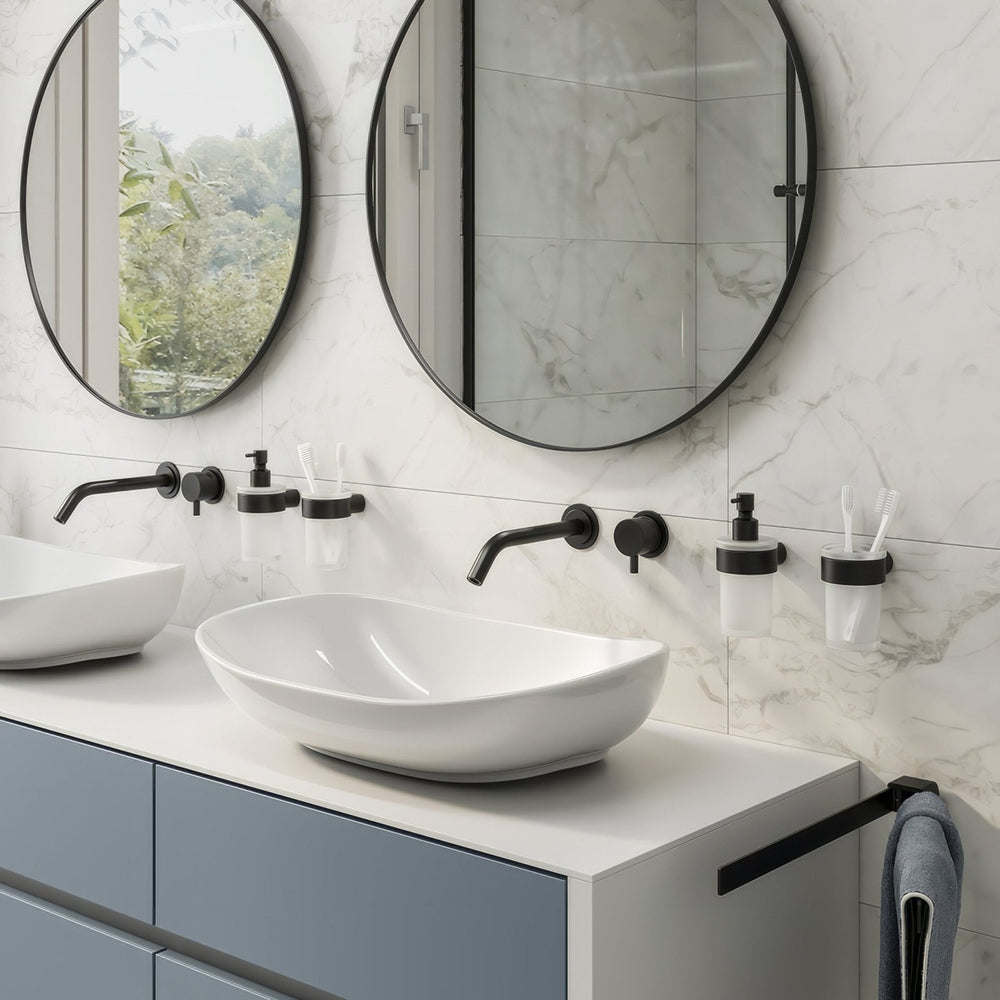 Pirenei Double Swing Towel Rail – Black