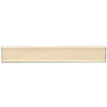 Cream-colored rectangular ceramic plain bug border tile with smooth glossy finish