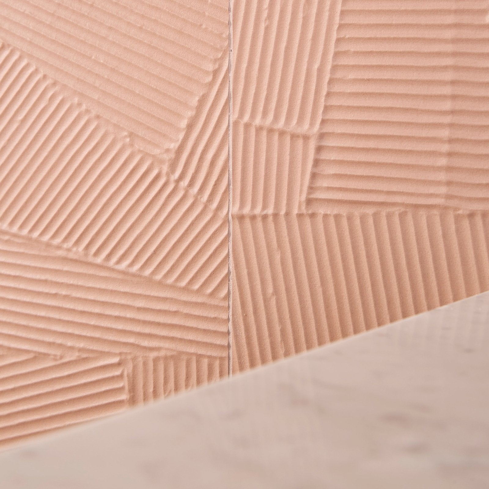 Beige textured porcelain wall tile with diagonal ridged pattern plastercraft calco cipria textured finish