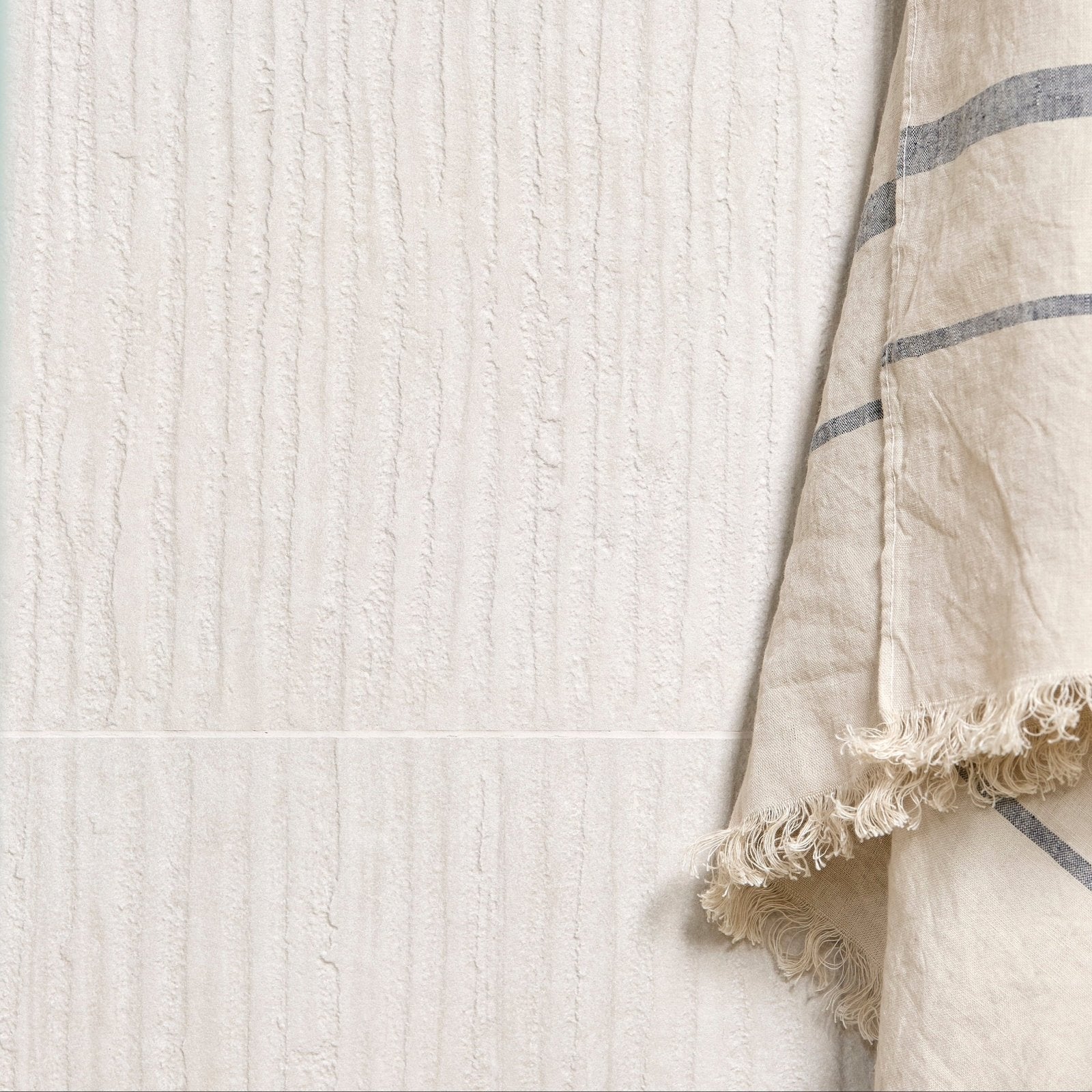 Plastercraft Linea Mano Porcelain Ecru Textured cream ridged porcelain wall tile
