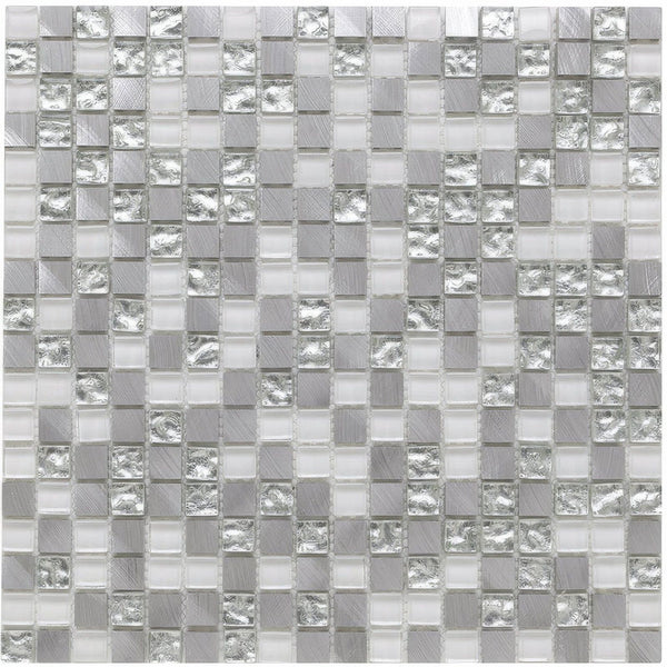 136 Glass/Metal Mix Mosaic 15x15mm