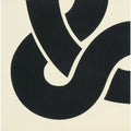 Black abstract typography on cream-colored background in plymouth corner black on white print design