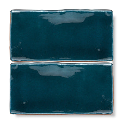 Provence Monaco blue glazed ceramic tile detail