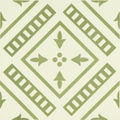 Pompeii dublin olive green geometric pattern ceramic tile with symmetrical leaf and rectangular decorations on white