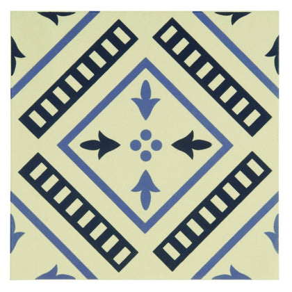 Pompeii Indigo and Dark Blue on White