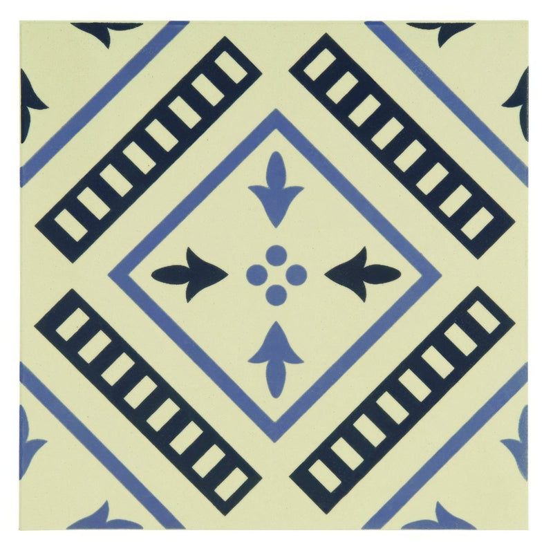 Pompeii Indigo and Dark Blue on White