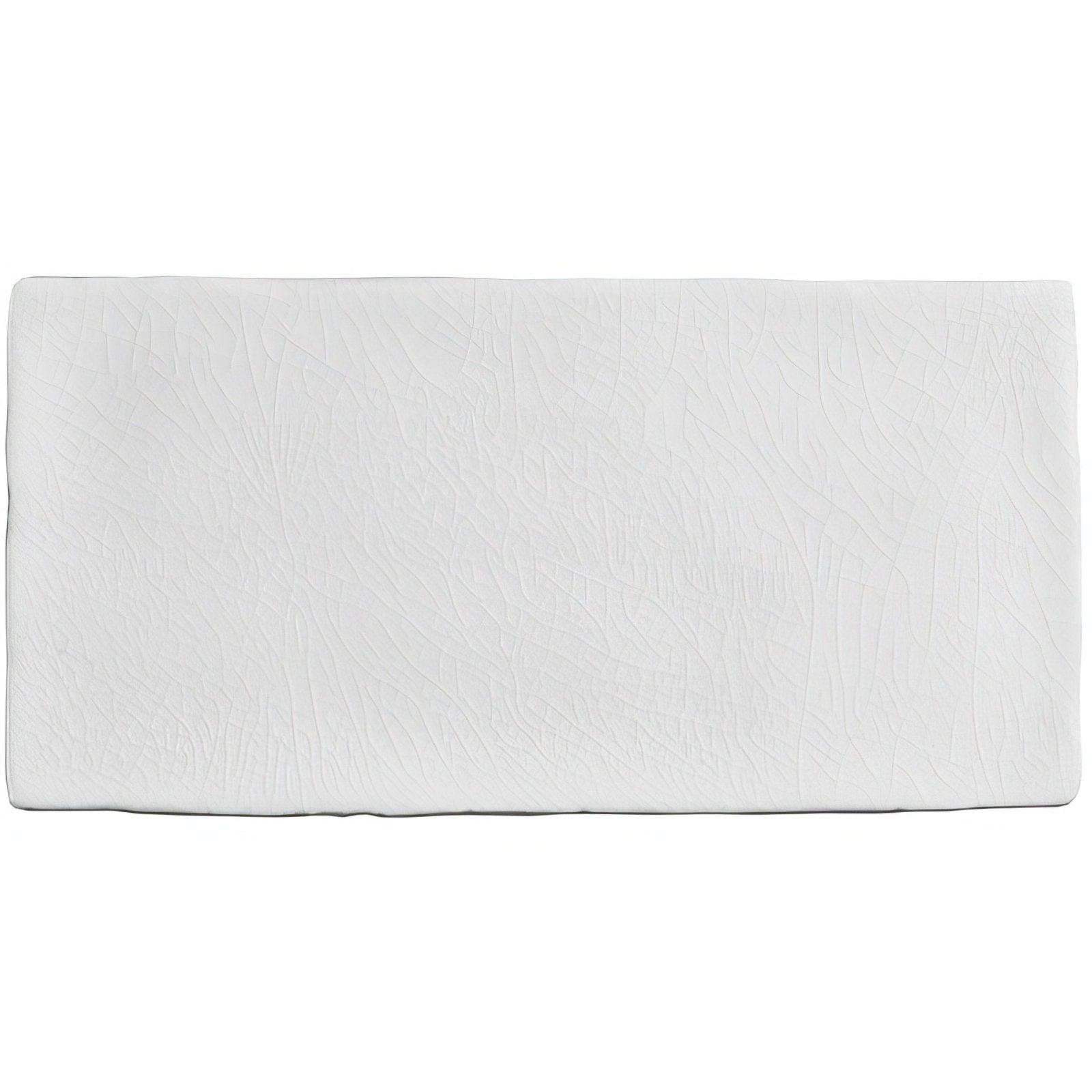 White rectangular mattress pad with a soft textured surface for brick tile porcelain flooring protection