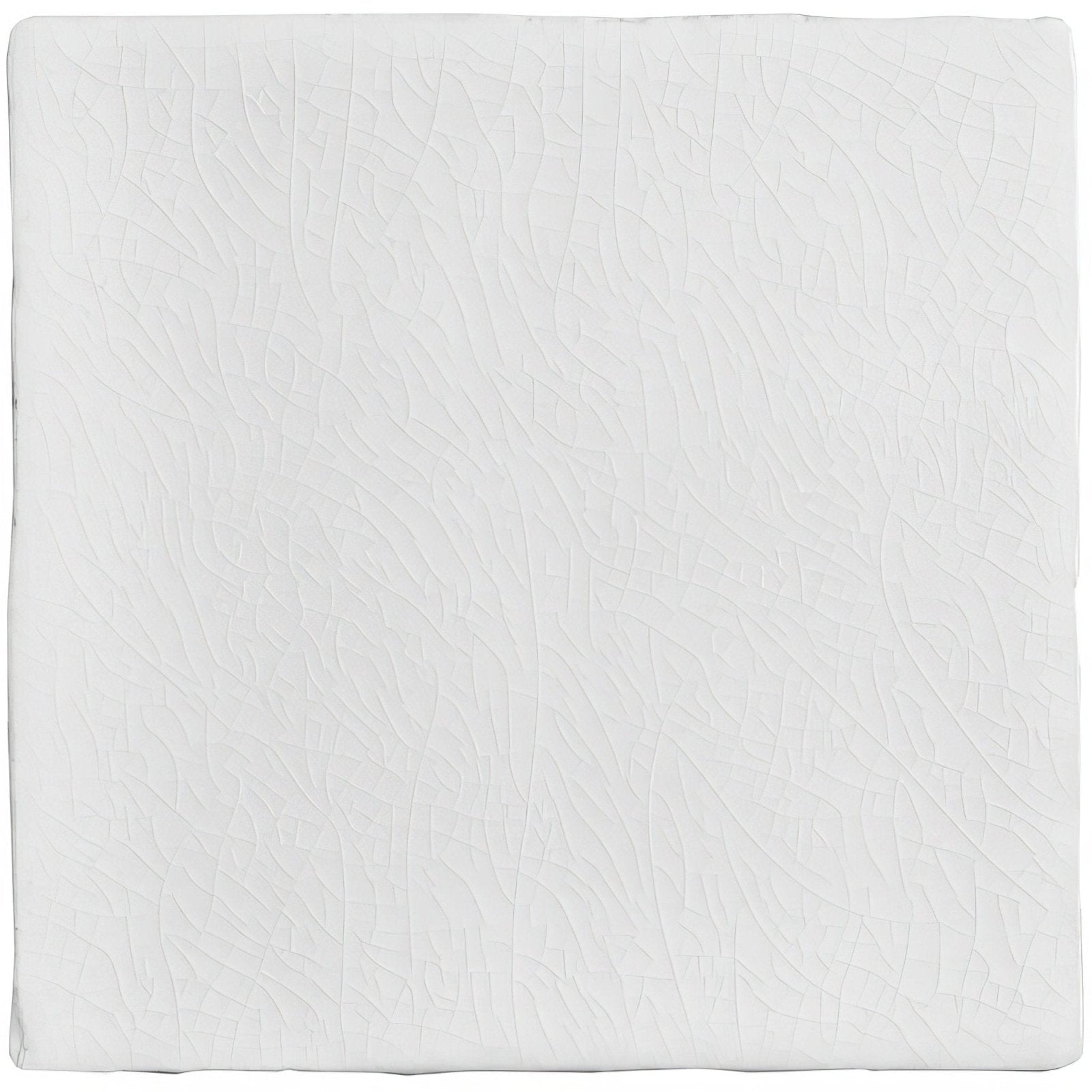 White textured mattress cover with subtle wavy embossed pattern for field tile porcelain bedding use
