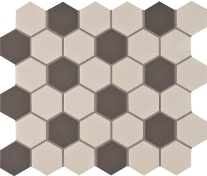 Porcelain Hexagon White & Black