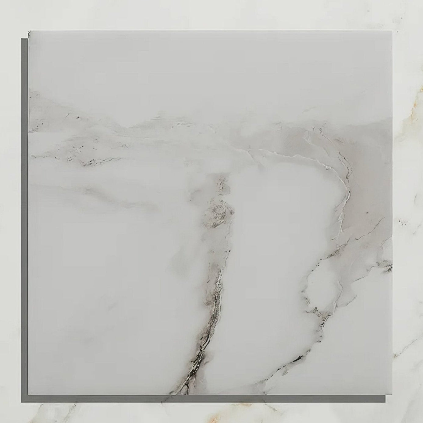 Butler porcelain calacatta white marble effect square tile with subtle gray veining for elegant flooring and walls