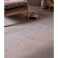 Beige campagna porcelain matt floor tiles 59.5 by 120cm with stone effect and subtle natural veining