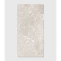 A rectangular beige campagna porcelain matt tile with subtle gray veining and a textured natural surface 59.5 x 120cm