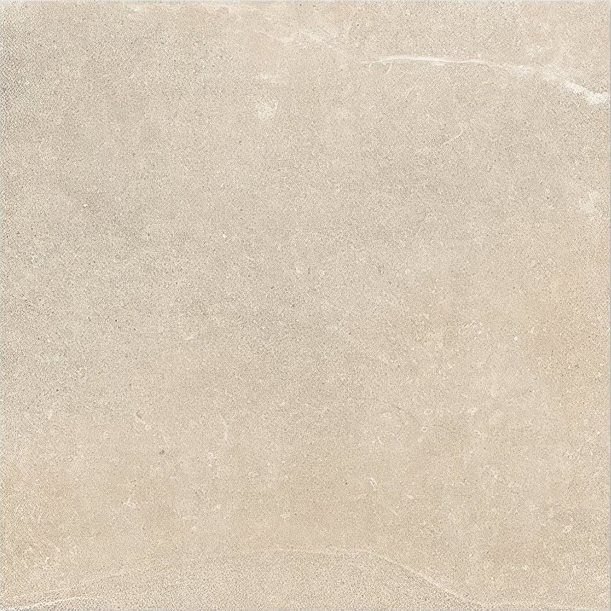 Beige stone-effect porcelain tile with subtle natural veining and matte finish in 80 x 80cm size from dorset