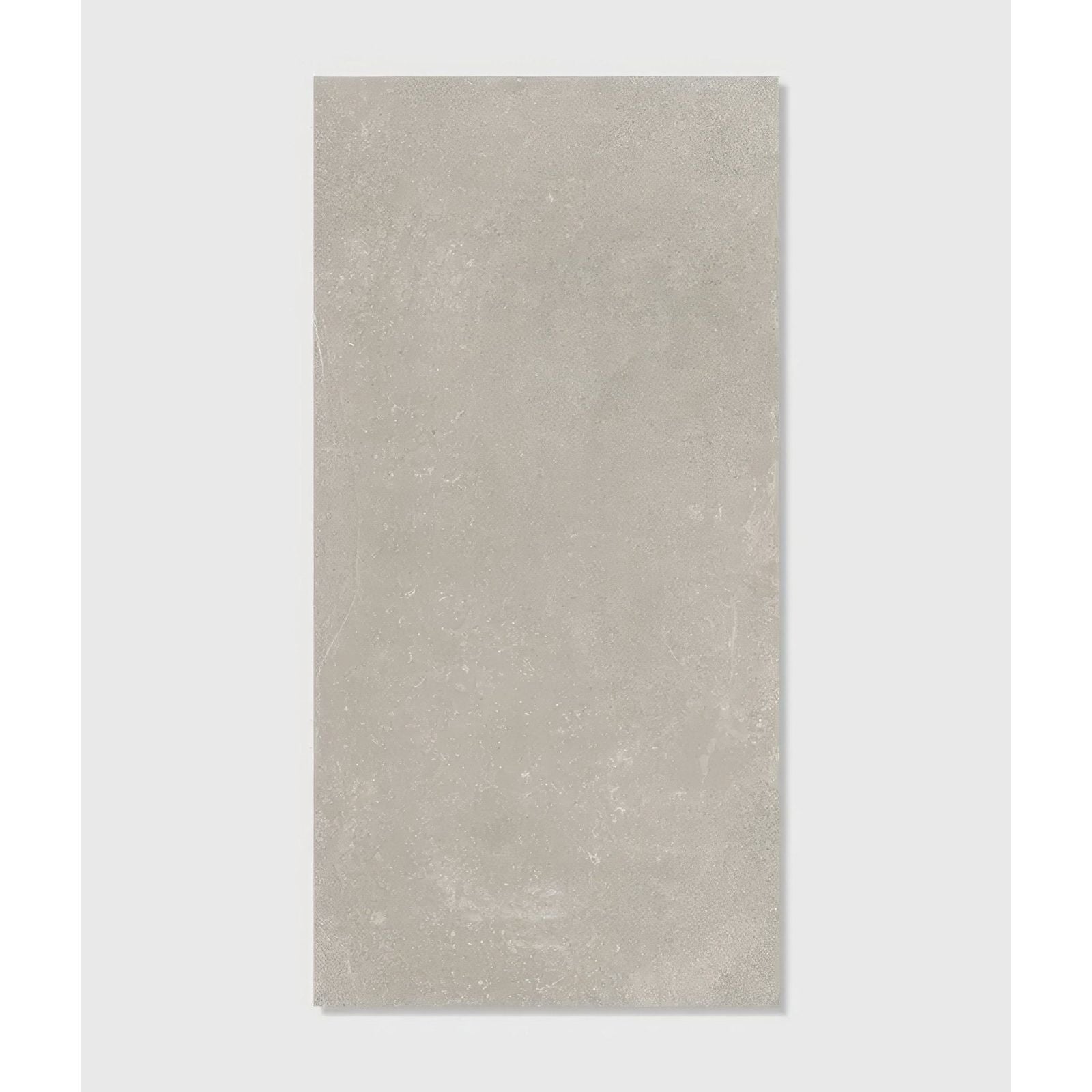 A rectangular matte-finished gray porcelain tile with subtle texture dorset porcelain grey 30 x 60cm
