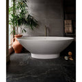 White sleek freestanding bathtub etna porcelain matt 59.5x120cm with minimalist design and smooth glossy surface