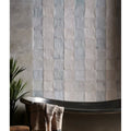 Gray textured ceramic hammam ceramic blue tiles with subtle tone variations and handmade imperfections