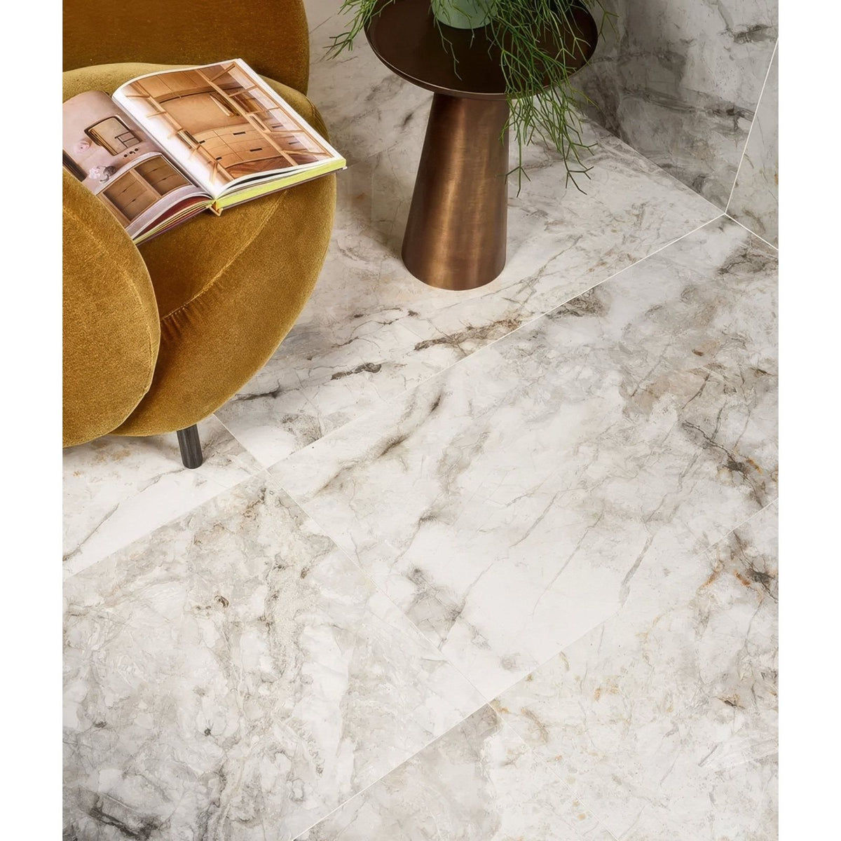 illusion Shangri La Porcelain Polished shown as flooring