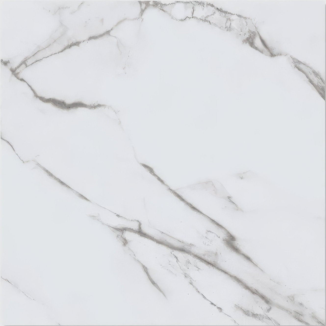 White marble-effect porcelain gloss tile with subtle gray veining ideal for stylish interior flooring and walls