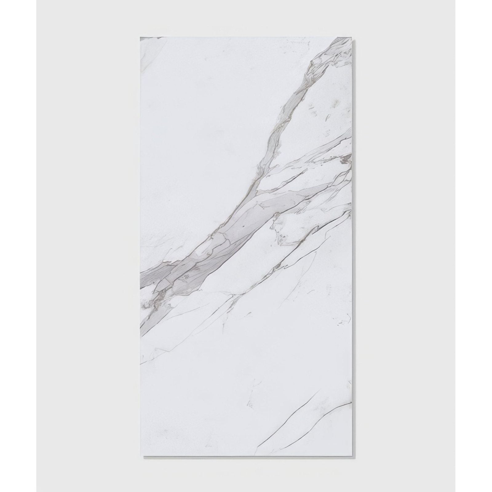 White marble-effect porcelain matt tile with elegant gray veining 120 x 60cm for kensington interiors