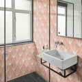 Lily Pad Porcelain Bubblegum in a bathroom setting (4)