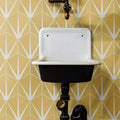 Lily Pad Porcelain Custard in a bathroom setting