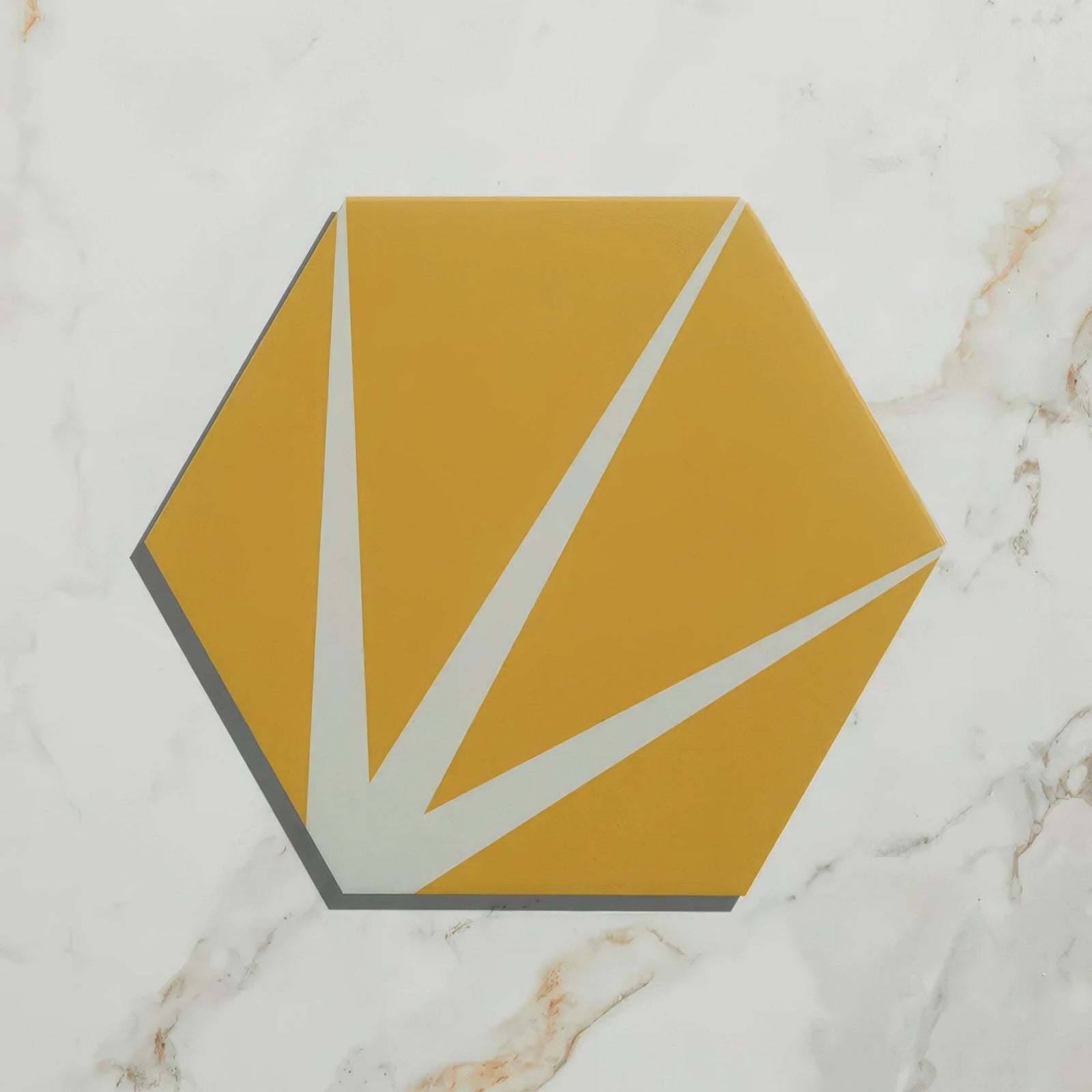 Lily Pad Porcelain Custard Wall & Floor Tile 23x20cm – detail view 5