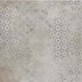 Loft vintage porcelain pearl tile with gray and beige distressed pattern and subtle geometric design