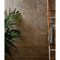 Brown stone-effect porcelain tiles with textured natural finish lombok porcelain sand for indoor use