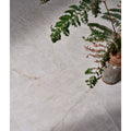 Light gray marble-effect manhattan porcelain matt floor tiles with subtle veining and a matt finish