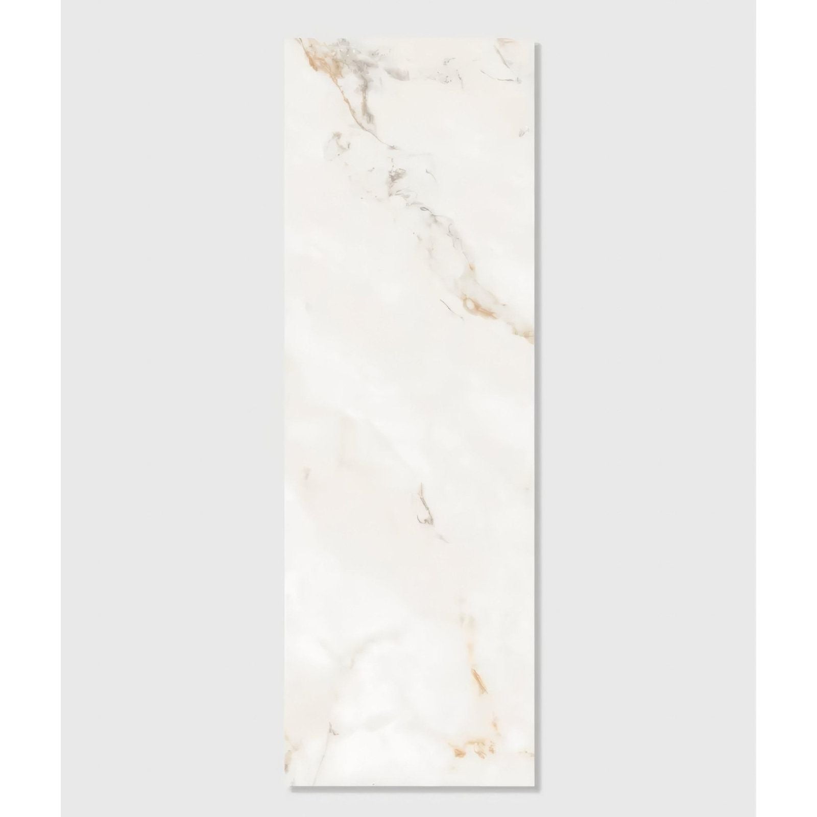 Muscat wall ceramic sleek rectangular white marble tile with subtle golden and gray veining for wall use