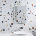 Piazza Porcelain Geo Pearl in a bathroom setting