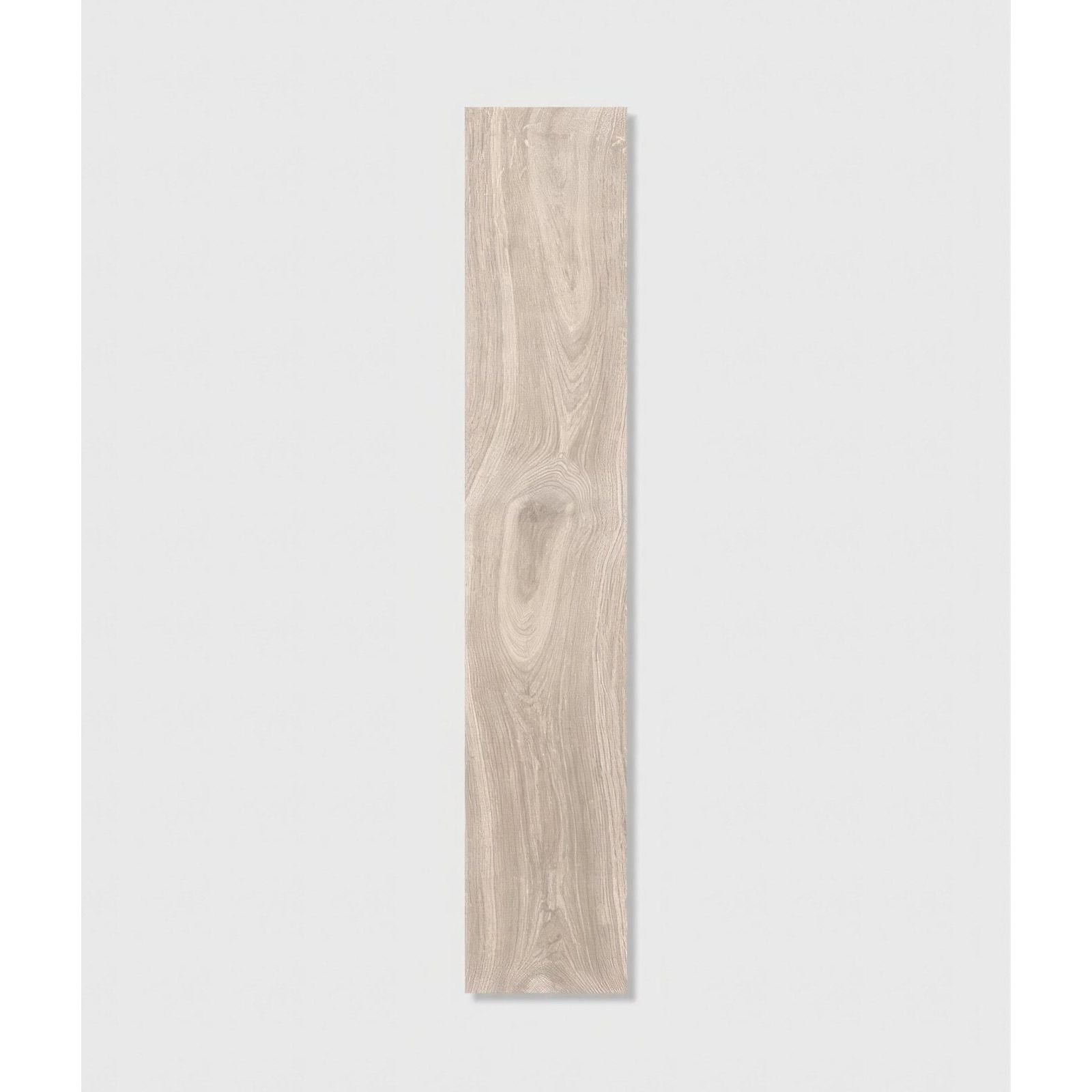 Parterre porcelain plank in light beige wood-effect with natural grain pattern and subtle knots rectangular tile