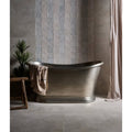 Polished chrome freestanding bathtub with sleek oval shape and elegant pedestal base southdown porcelain satin 60 x 120cm