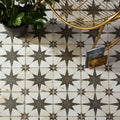 Spitalfields Ceramic Retro Star Black – floor tile detail