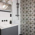 Spitalfields Ceramic Retro Star Sage in a bathroom setting (2)