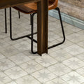 Spitalfields ceramic retro star white floor tiles feature white star patterns with subtle gray designs on ceramic material