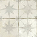 Spitalfields ceramic retro star white vintage-style white and gray star patterned ceramic floor tiles with rustic finish