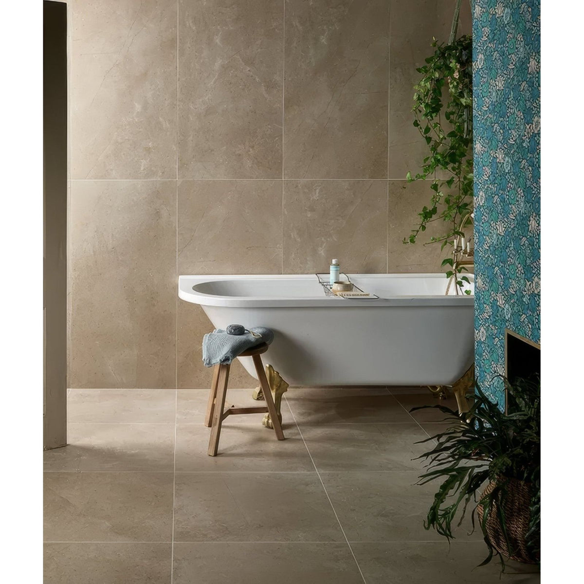 Winchester Porcelain Satin 60 x 120cm in a bathroom setting