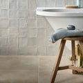 Winchester porcelain satin 60 x 60cm light gray textured ceramic tile wall with subtle matte finish