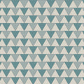 Portsmouth Dover white blue and grey geometric wallpaper with repeating teal and light gray triangle pattern