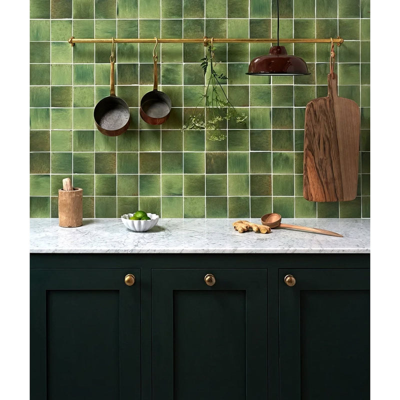 Pottery Porcelain Kale Green Square