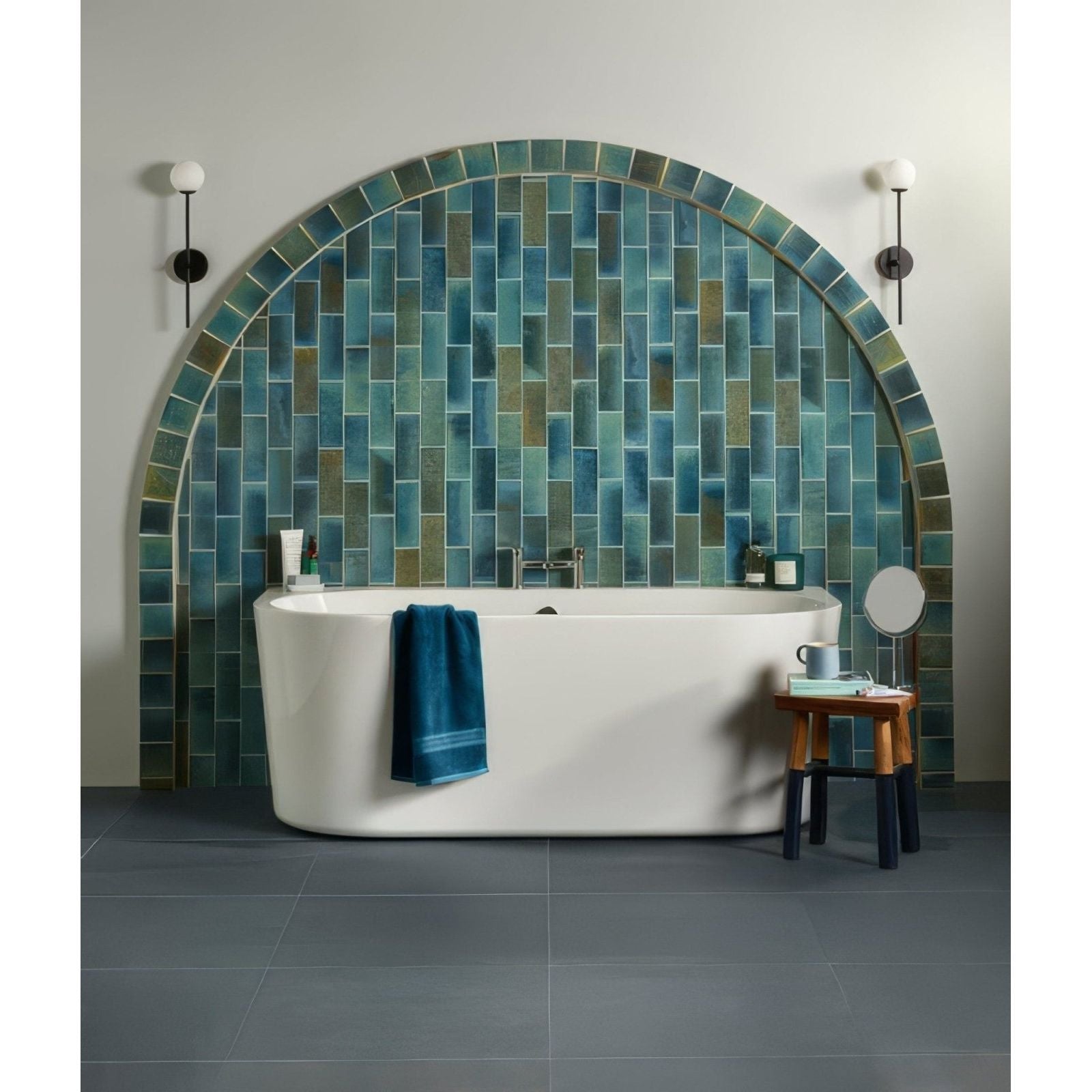 Pottery Porcelain Ocean Blue Square