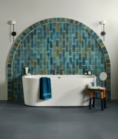 Pottery Porcelain Ocean Blue Square