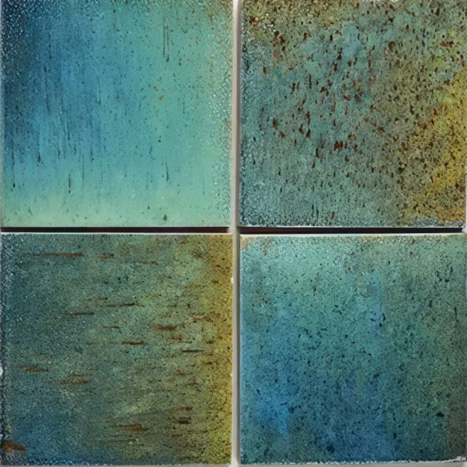 Pottery Porcelain Ocean Blue Square