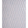 Preen porcelain mosaic white featuring white ceramic tiles with a subtle glossy finish and embossed scale pattern