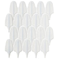 Preen porcelain mosaic white feather-shaped mosaic tiles in white ceramic with subtle textured surface