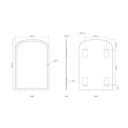 Porterhouse Overmantel Arch Mirror 60x90cm - Origins Living, view 8
