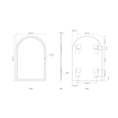 Porterhouse Arch Mirror 60x90cm - Origins Living, view 8